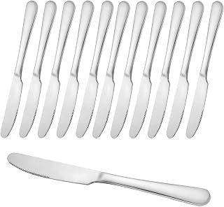 Stainless Steel Butter Knife, Dinner Knives, Spreader Table Knives, Suitable For Daily Use, Parties And Outdoor Dining, Dishwasher Safe (12)