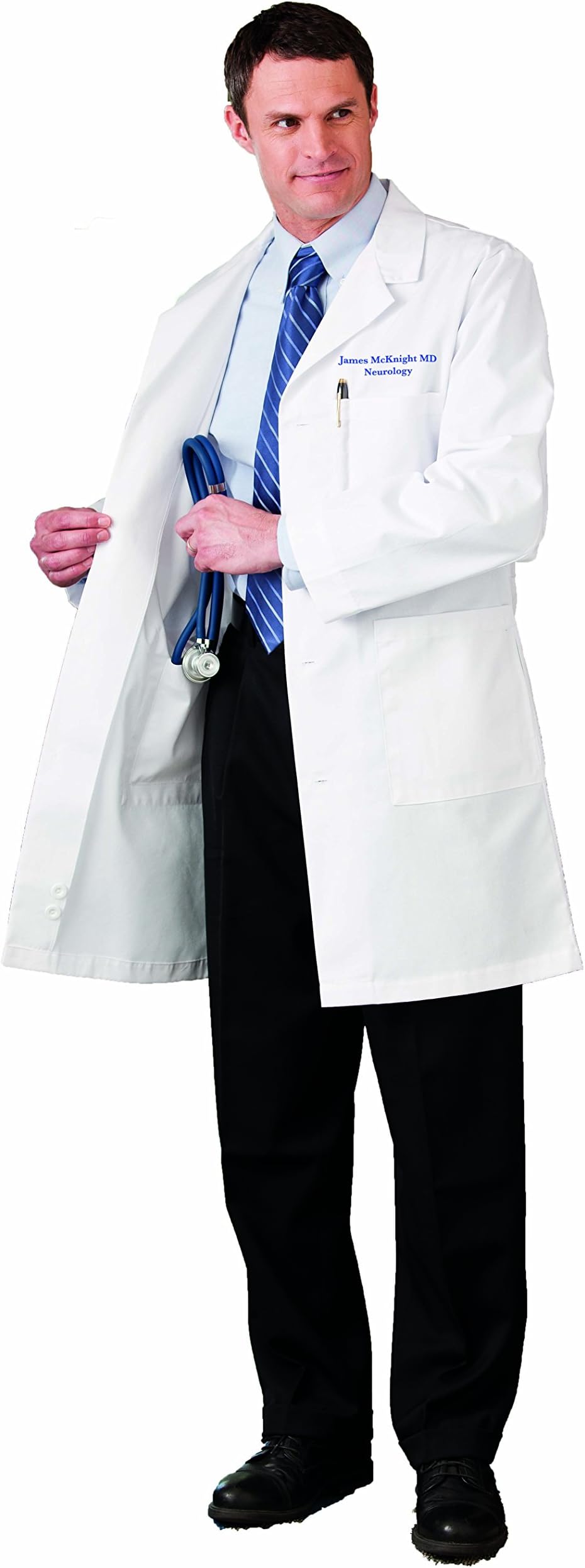 White Swan Meta Labwear Men's 38" Lab Coat Embroidered (Style 1963)