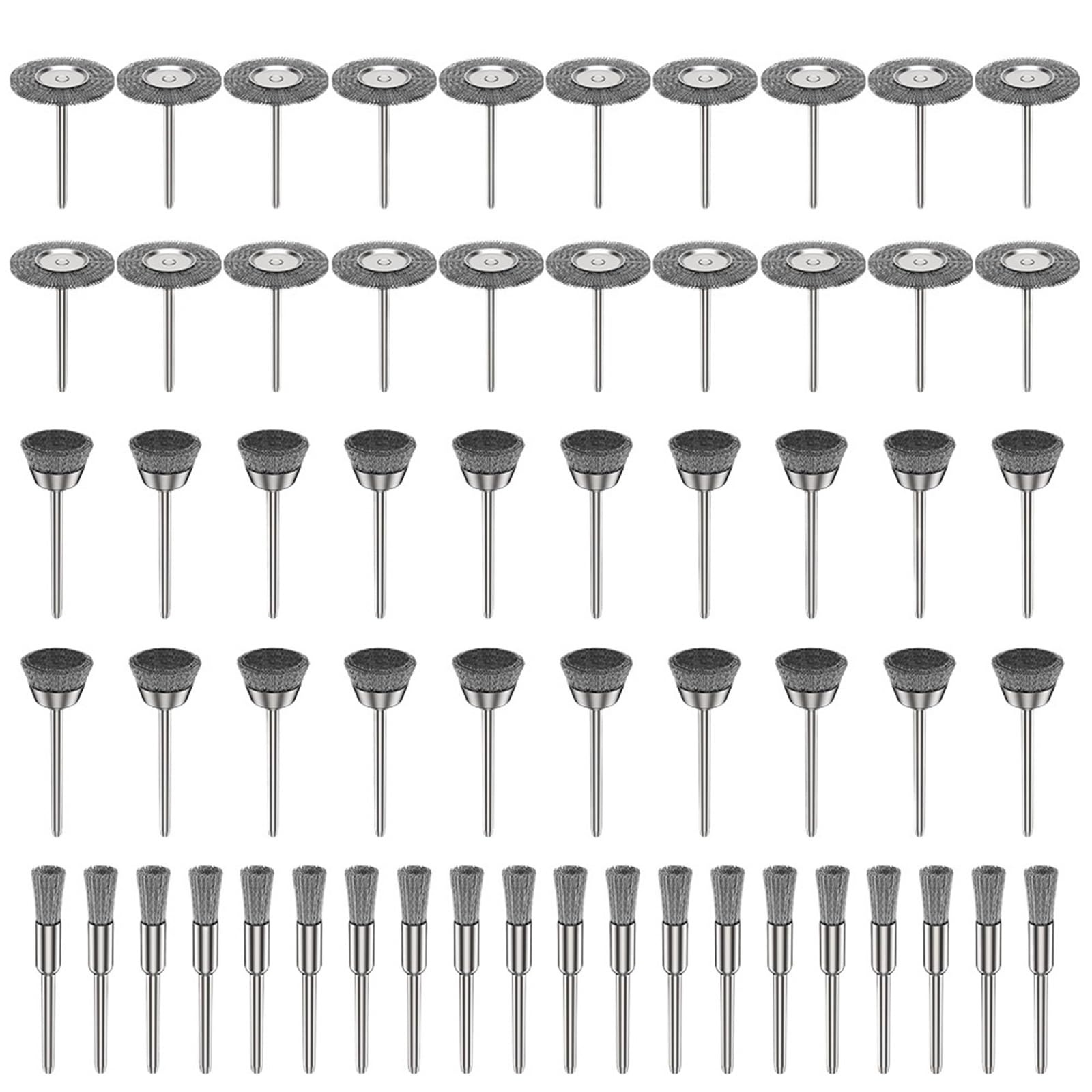 Szczotki metalowe, tarcze miseczkowe, Kółko ścierne ze szczotką drucianą 20/60 szt. Do narzędzia obrotowego, polerowania metalu, gratowania(60PCS Product 1 B)