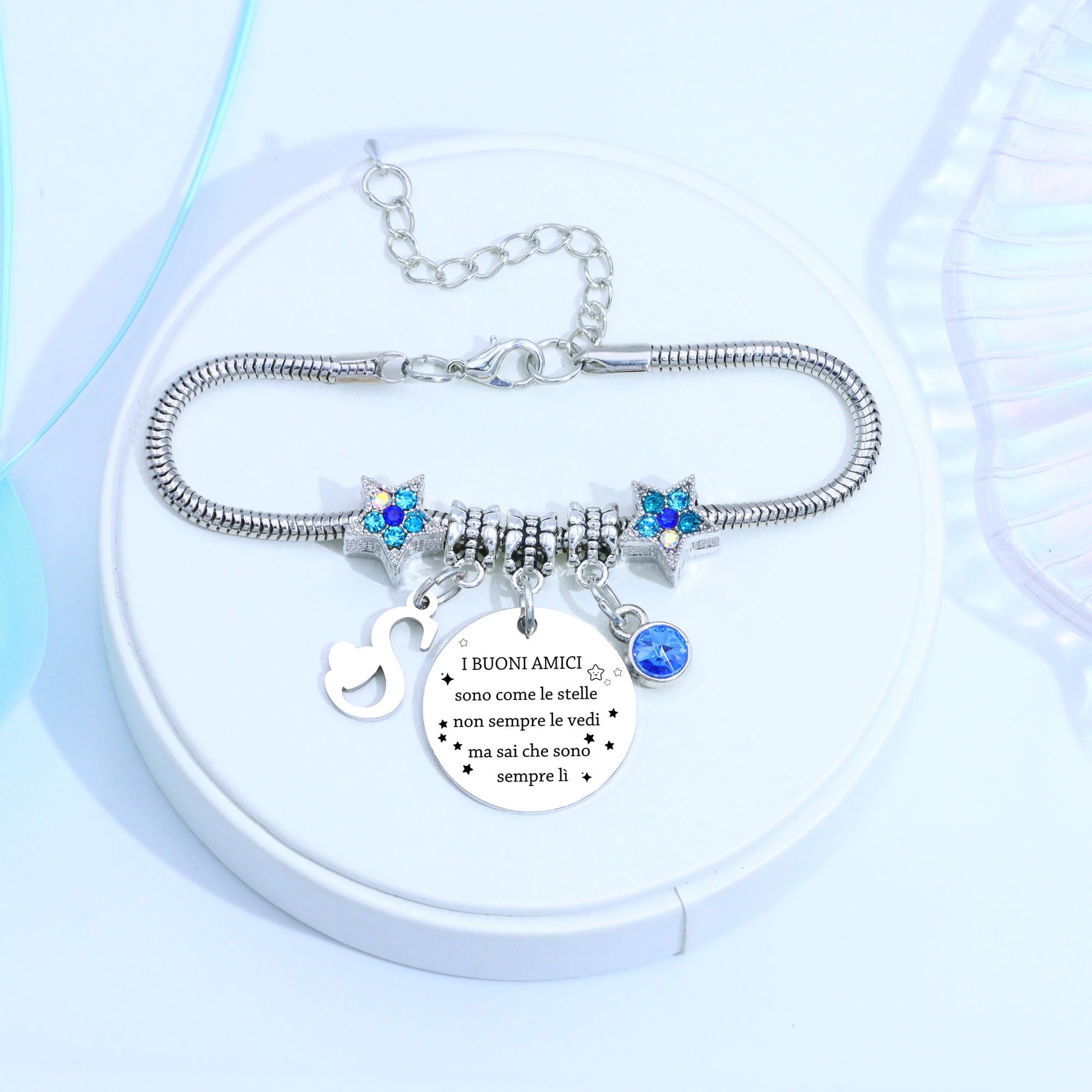 COEROW Braccialetti Delle Donne Con Lettere Iniziali-Regalo Personalizzato Per Buoni Amici,Amicizia Stella Bracciale e Ragazze Braccialetti-Nome Braccialetti Dare Sorella Collega Figlia Gioielli