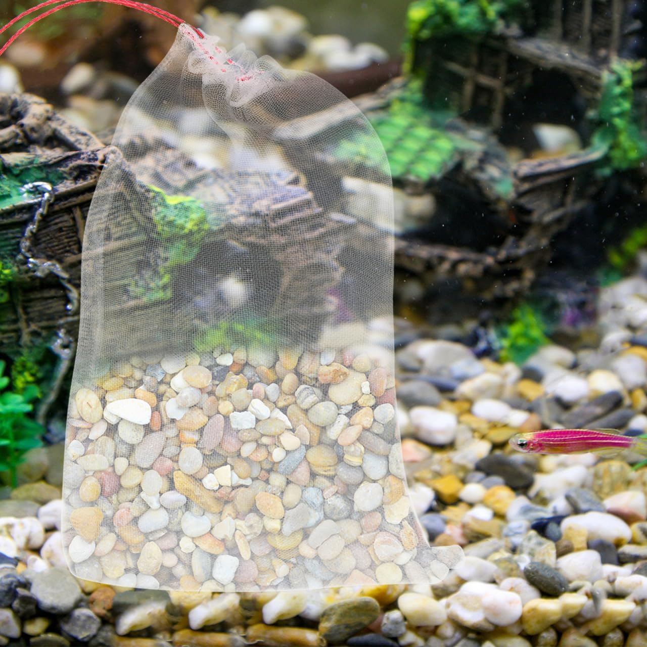 100pcs Sand Washing Machine Filter Pe Mesh Drain Filter for Aquariums and Fish Tanks Easy to Use Drawstring Design Essential for Sand Cleaning