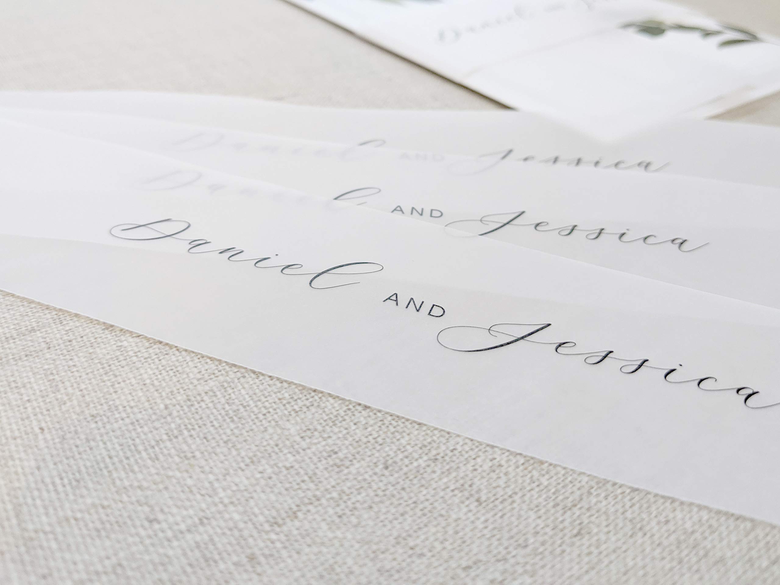 Blush Pink Toile Vellum Belly Band | For 5x7" Invitations
