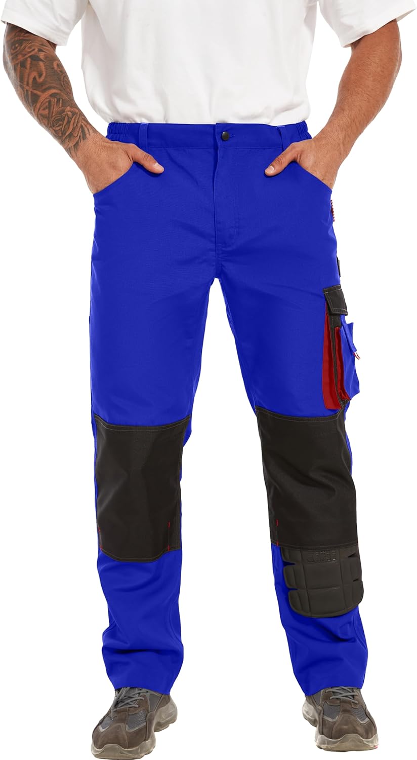 WORK IDEA Men's Rugged Work Pants Canvas Cargo Pants with Knee Pad Pockets