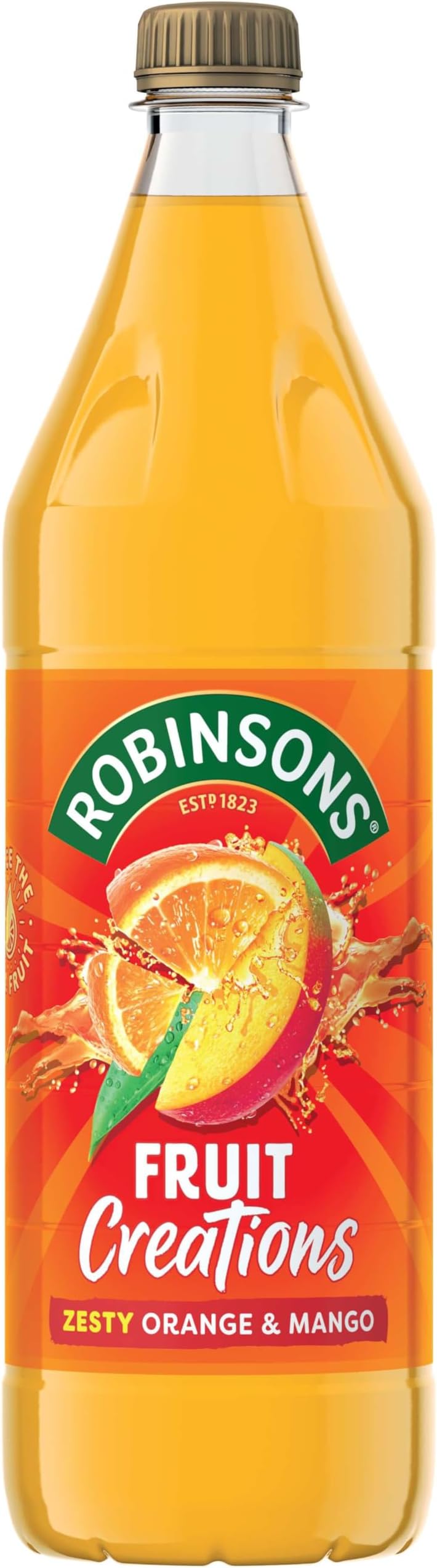 Robinsons Fruit Creations, Real Fruit Squash, Low Calorie, Zesty Orange and Mango, 1 Litre Bottle