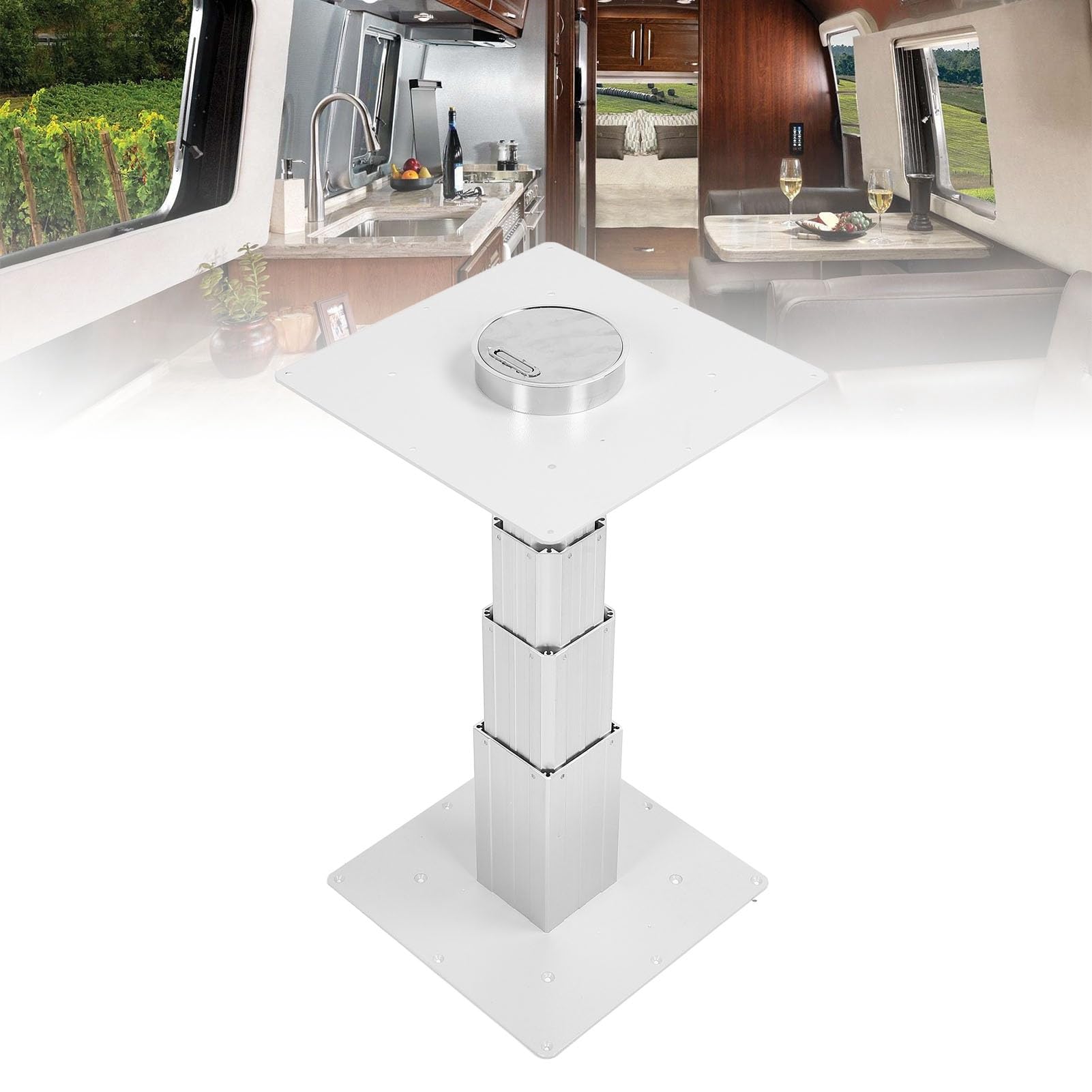 Pata de Mesa de Aluminio para RV, Manual Ajustable 250-650mm, para
