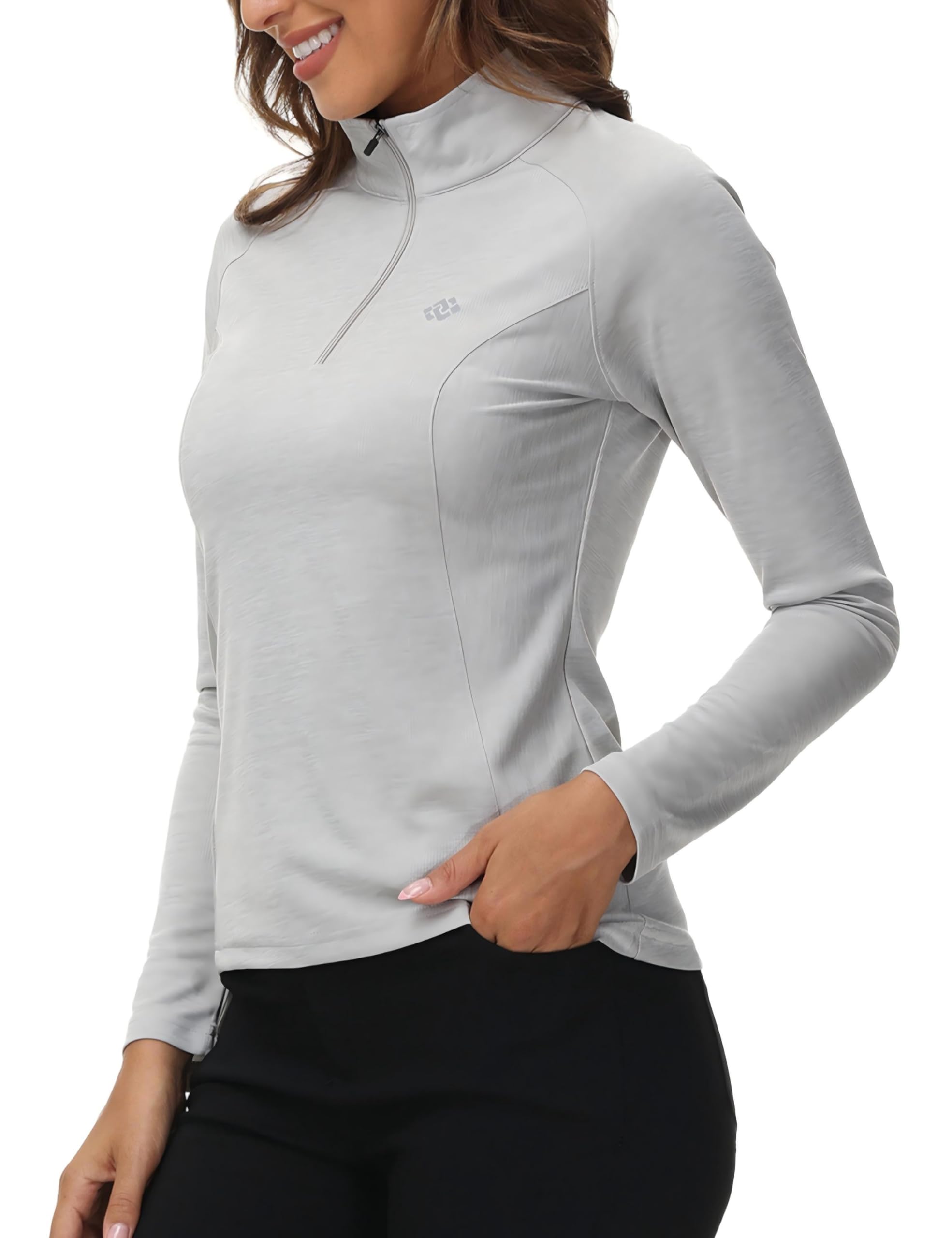 Mujer Deportiva Camiseta de Manga Larga Secado Rápido Fitness Invierno Golf Tops