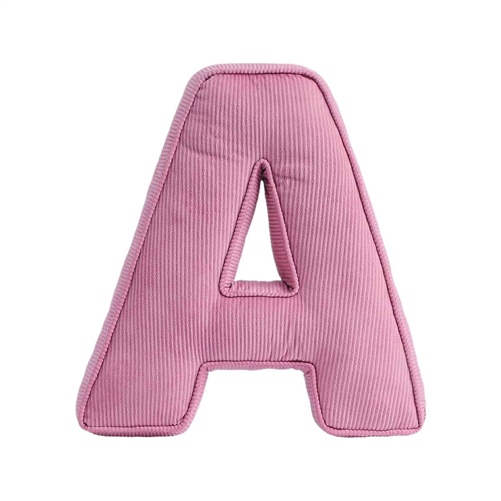 Oreiller découpé lettre initiale en tissu doux lavable pour salon