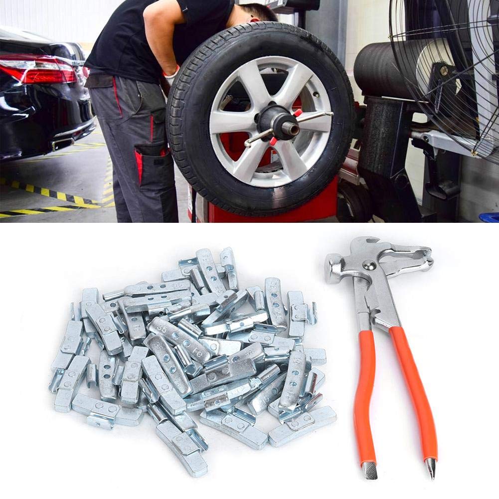 Wyważenie koła, 50 szt. 35g/1,23 uncji Wciskany stop aluminium w stylu P Wyważarka do kół Części do naprawy opon Wagi do wyważania kół w stylu P (ze szczypcami do wyważania)