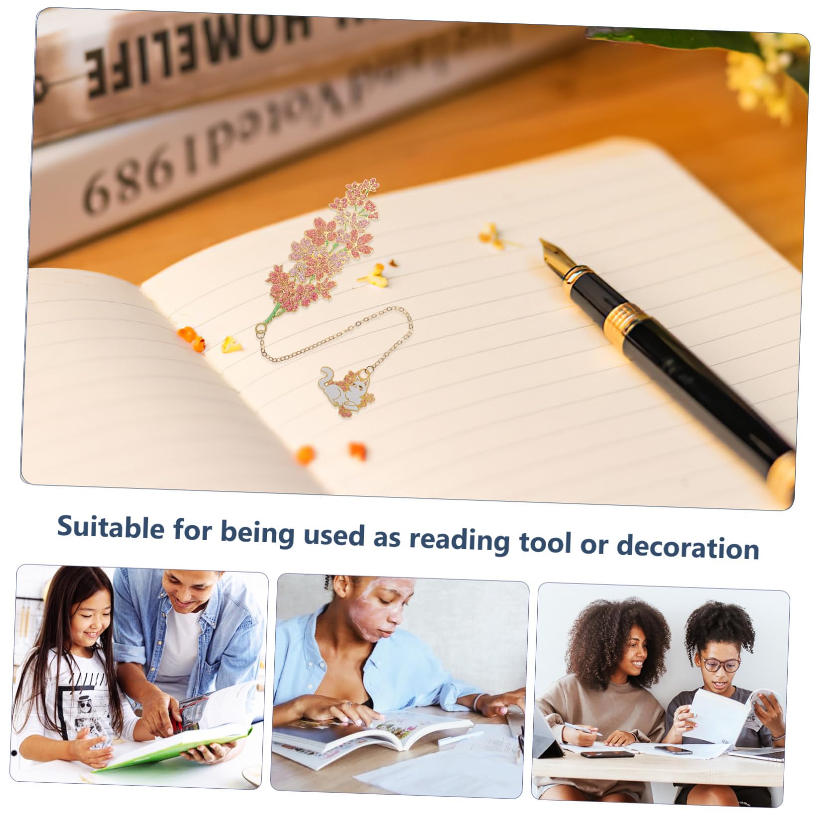 3 Set Segnalibro Classico In Metallo Con Fiori 2 Pezzi Ciondolo Con Fiori Di Ciliegio Segnalibri Personalizzati Embosser Per Libri Embosser Per Libri 2 pezzi * 3