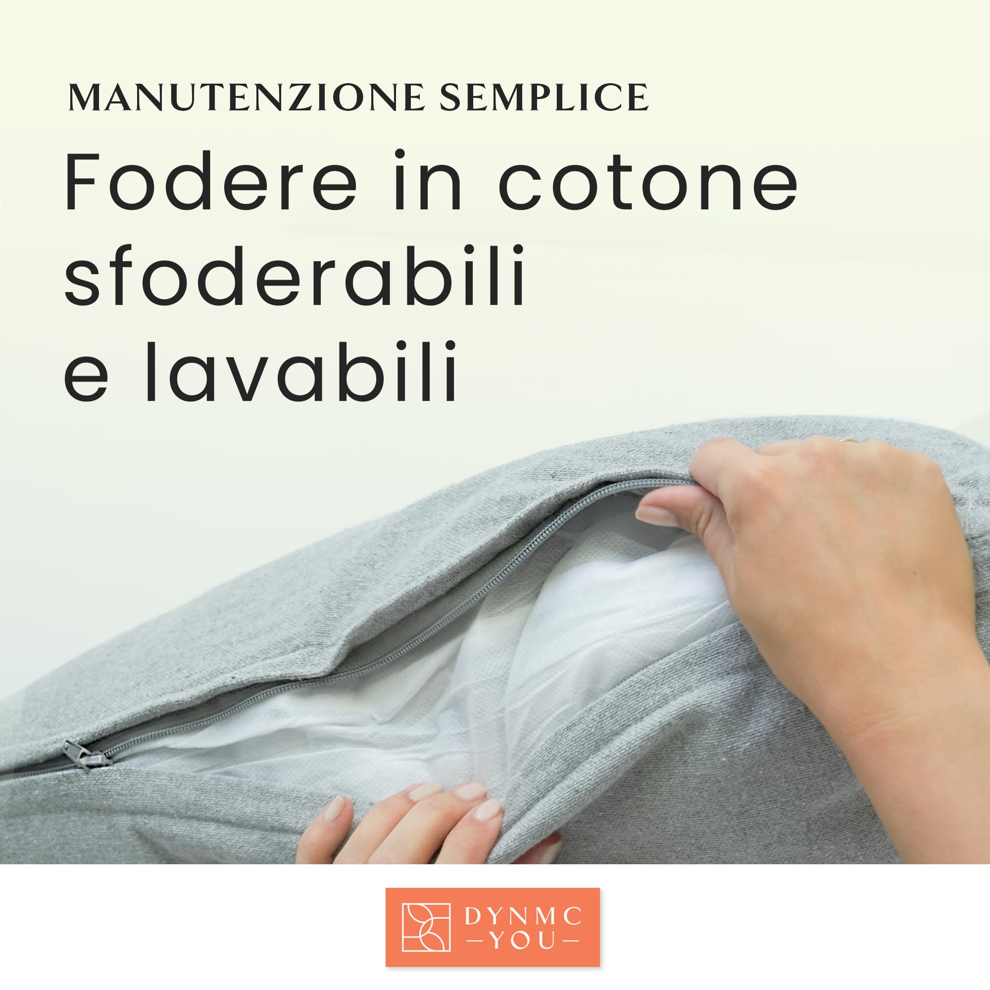 DYNMC you Set Di Cuscini Per Divano Grande, Morbido Rivestimento in Cotone, OEKO-TEX - Confortevole Cuscino Decorativo, Media Durezza (40, Centimetri, 70, Centimetri, Grigio)