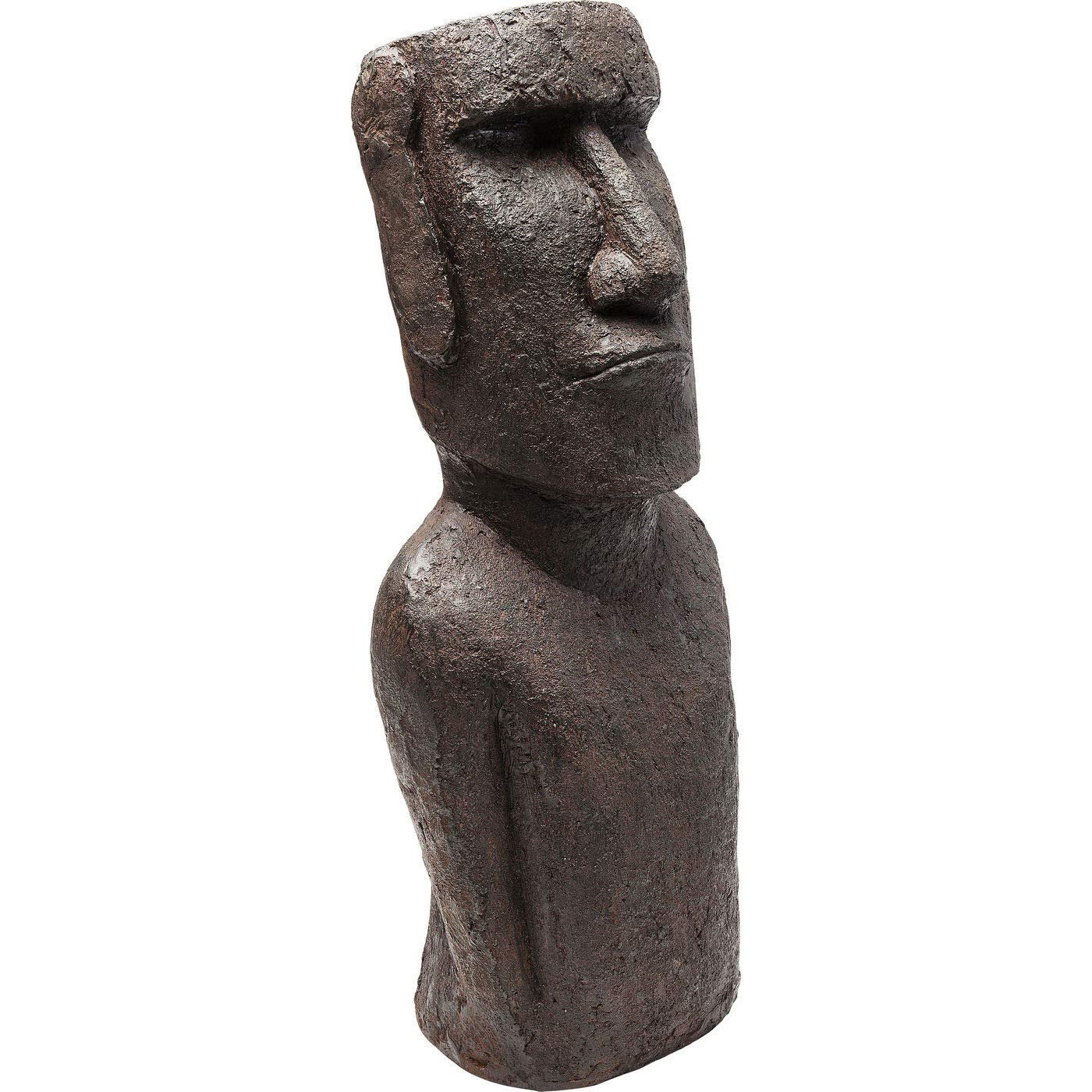 Kare Design figura decorativa Easter Island, marrone, ceramica, fatto a mano, figura decorativa per pavimento, decorazione casa etno, 60x25x20cm (A/L/P)