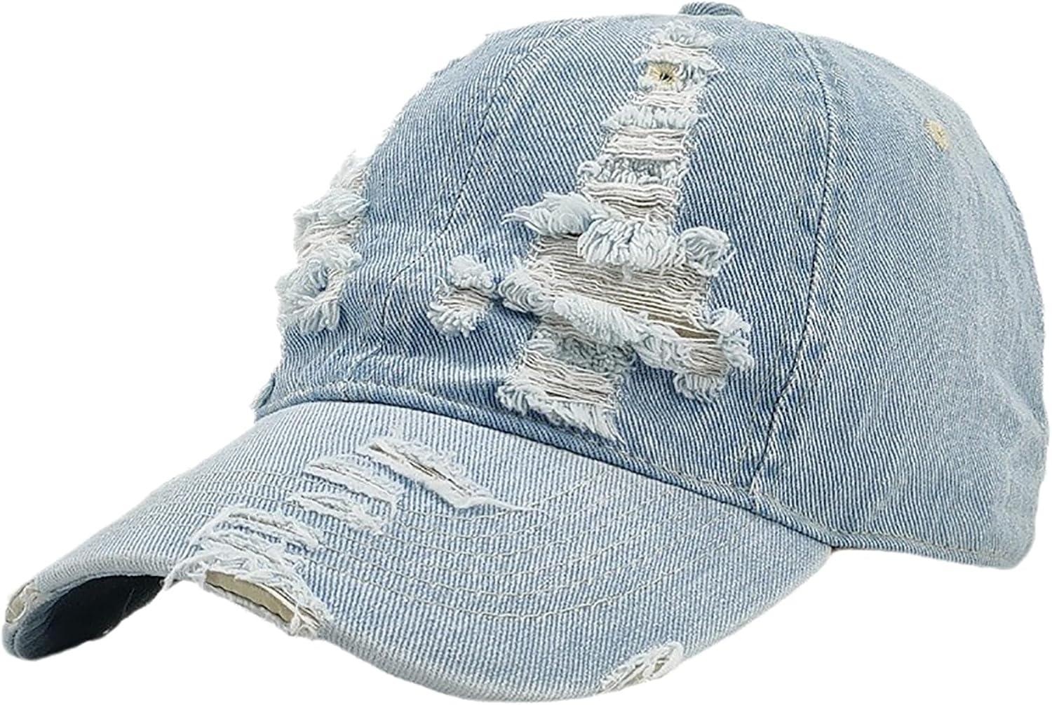 Chiclinco 3 Pack Distressed Denim Baseball Hats Washed Torn Jeans Adjustable Cap for Men Women