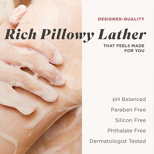 Miniatura 7 de Caress Gel de baño para mujer, manteca de karité y azúcar moreno, gel de ducha hidratante y exfoliante para una piel radiante hermosa, 20 onzas