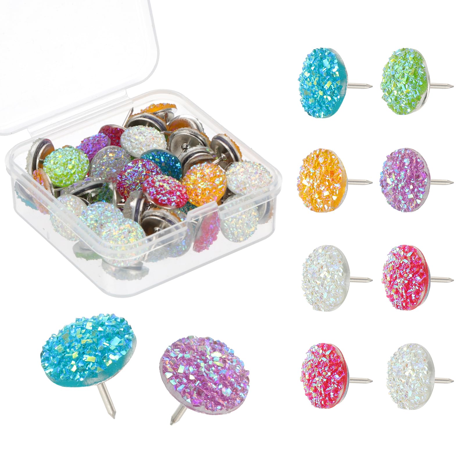 Chinchetas decorativas PATIKIL de diamantes para fijar notas sin arruinar tu espacio