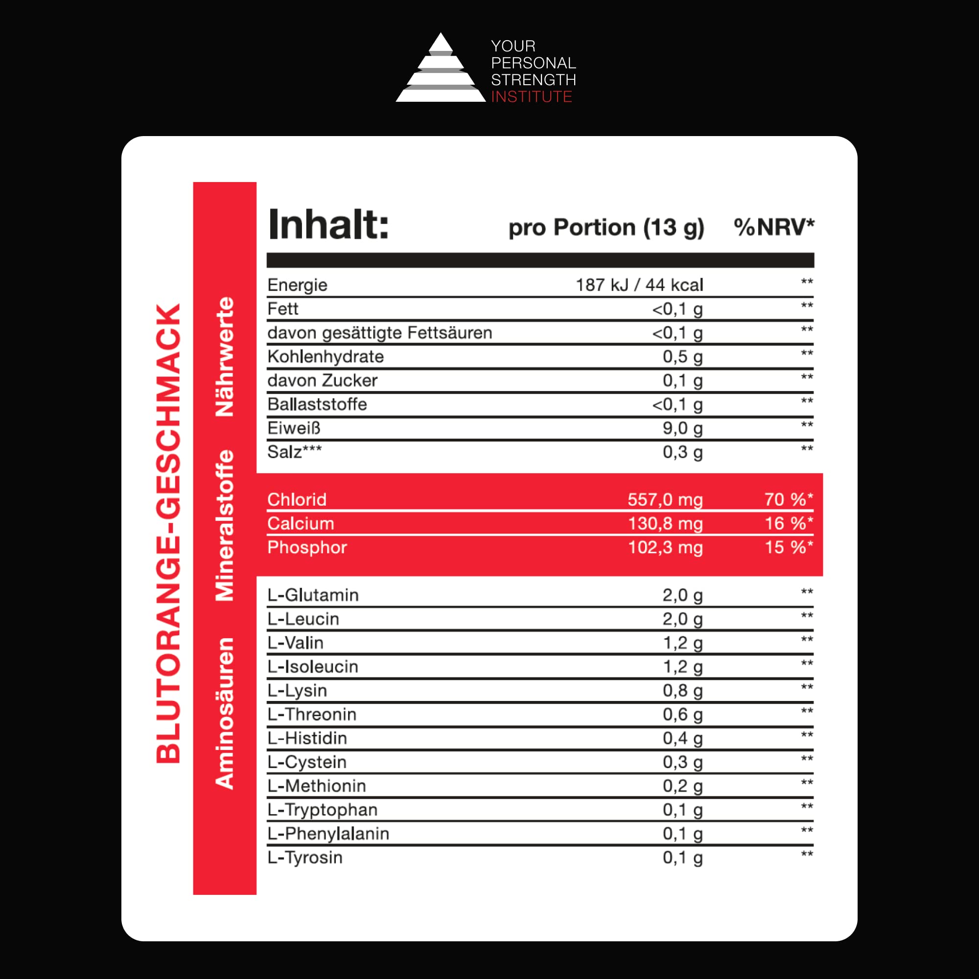 YPSI Amino Elektrolyt Komplex - Aminosäuren Elektrolyte Pulver Vegan - Blutorange-Geschmack - 416g