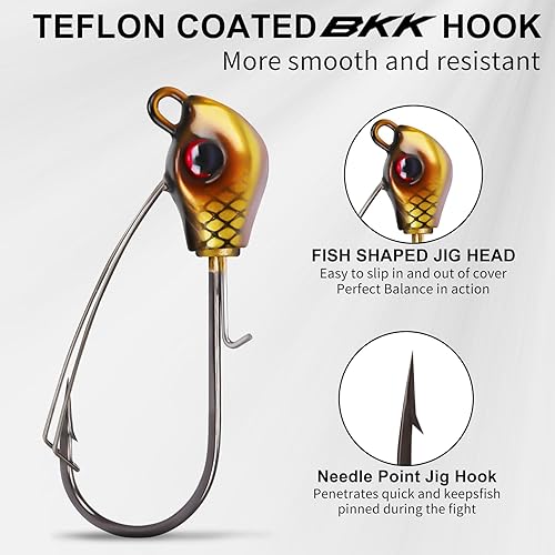 Miniatura 3 de TRUSCEND Fishing Jigs with Ultra Smooth Teflon Hook, Tour Grade Titanium Weed Guard Swim Jigs, Valuable Weedless Skirted Jig, Well-Made Fishing