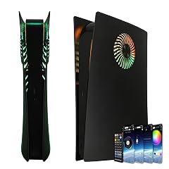 Faceplate with RGB Light Strip for PS5 Digital Edition DOBEWINGDELOU 400 Effects LED Light Ring Console Cover for