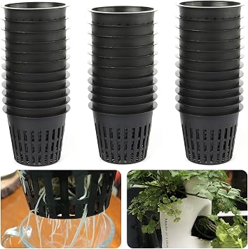 25pcs 3" Net Cup Perforated Mesh Wide Lip Hydroponics Perforated Mesh Diameter Thin Lip Design for Hydroponics