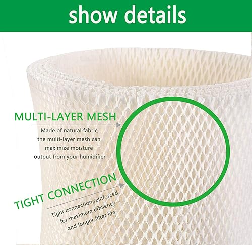 Miniatura 4 de Paquete de 4 filtros de mecha de humidificador de repuesto compatibles con Emerson MAF-1, se adapta a MA0950, MA1200, MA1201, MA09500, MA12000,