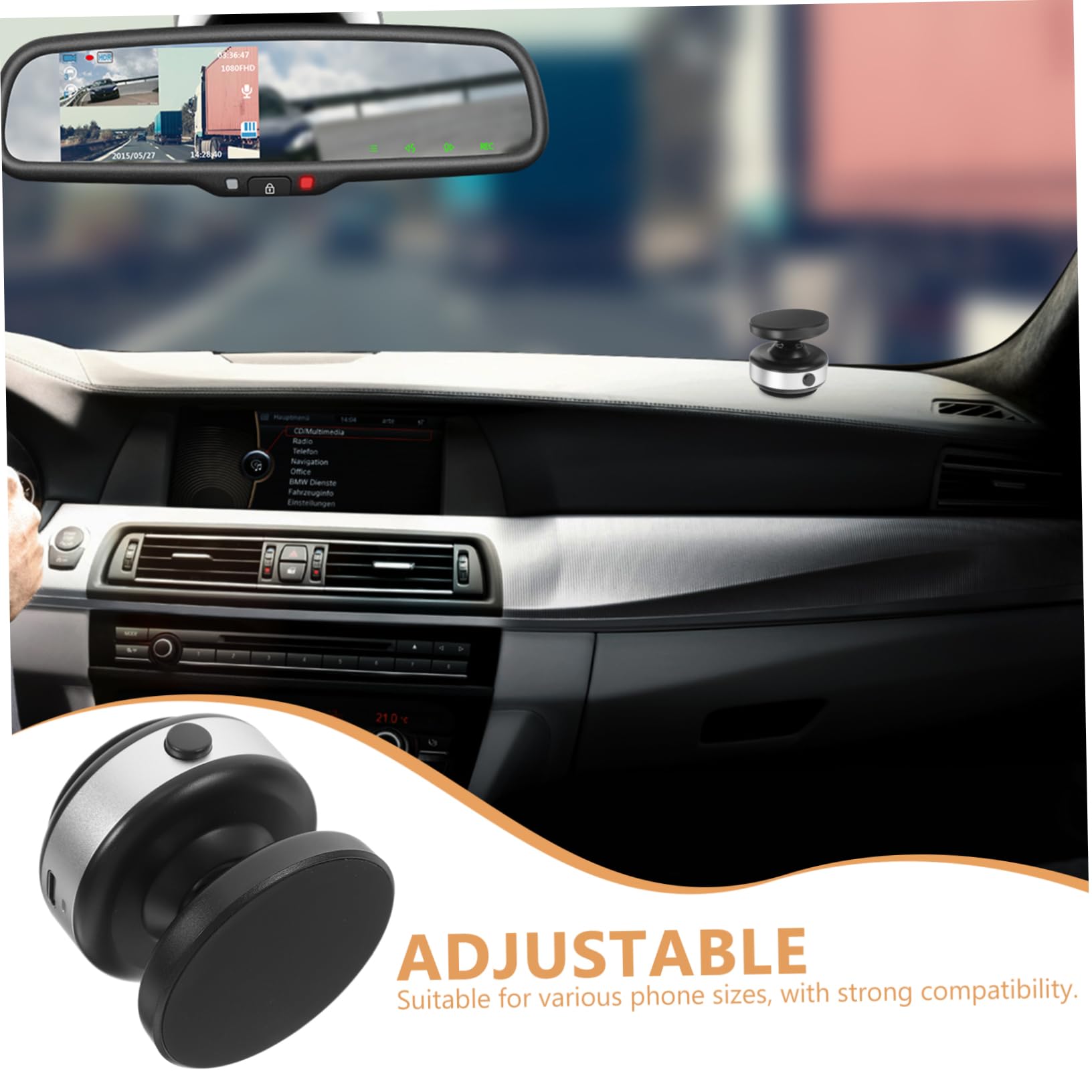 Supporto per Cellulare da Auto per Cruscotto, Supporto Magnetico Pieghevole in Plastica Forte Ventosa, Compatibile Smartphone