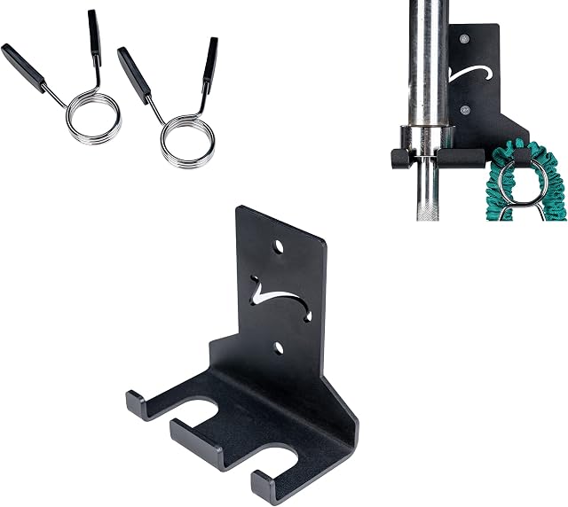 Vida Fitness Wall Mount Double Barbell Storage - Vertical Bar Hanger Rack for Commercial or Home Gym. 2 Olympic Barbell Clips and Gym Rack Screws Included.