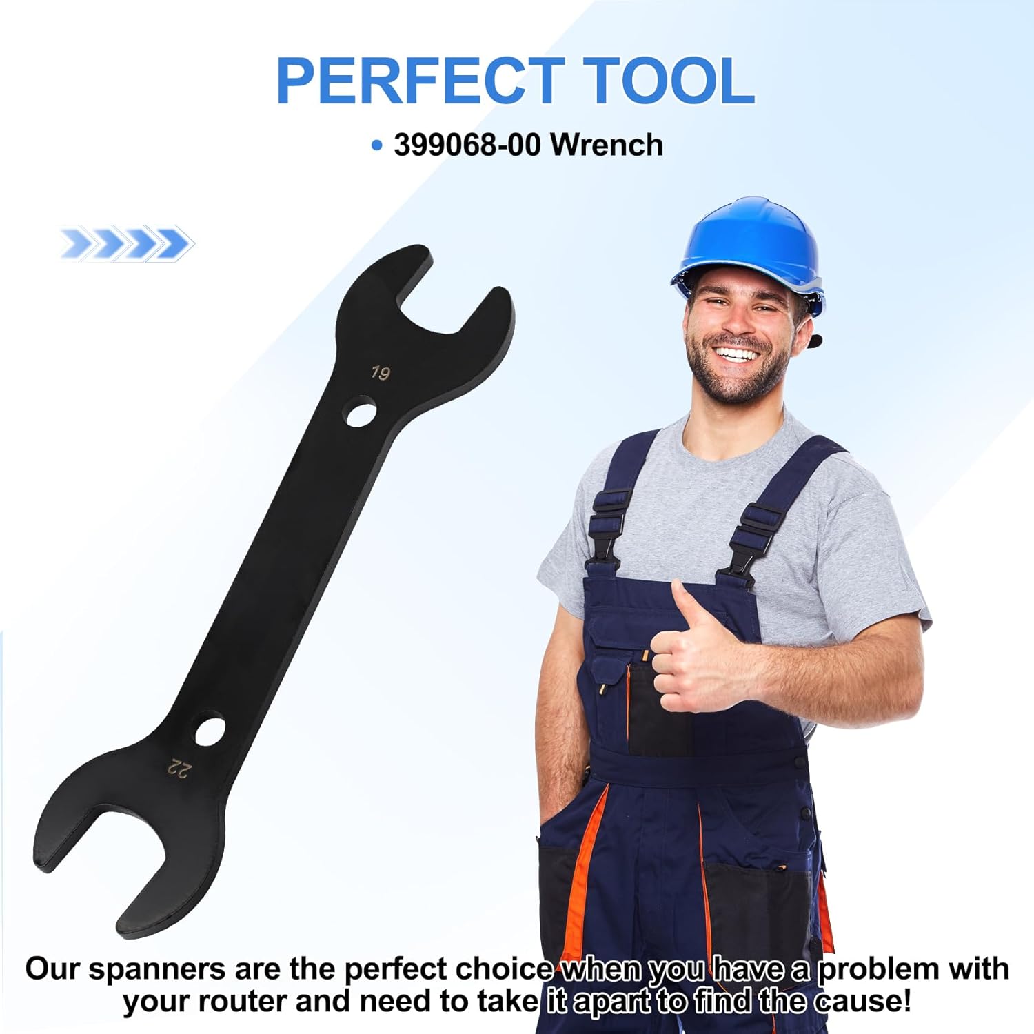Wrench 399068-00 for Dewalt Routers, fits models 616-618 2 1/4 HP, also compatible with DW616, DW616M, DW616D, DW616P, DW616S, DW618, DW618B3, DW618D, DW618M, DW618P triple bases, 2-pack