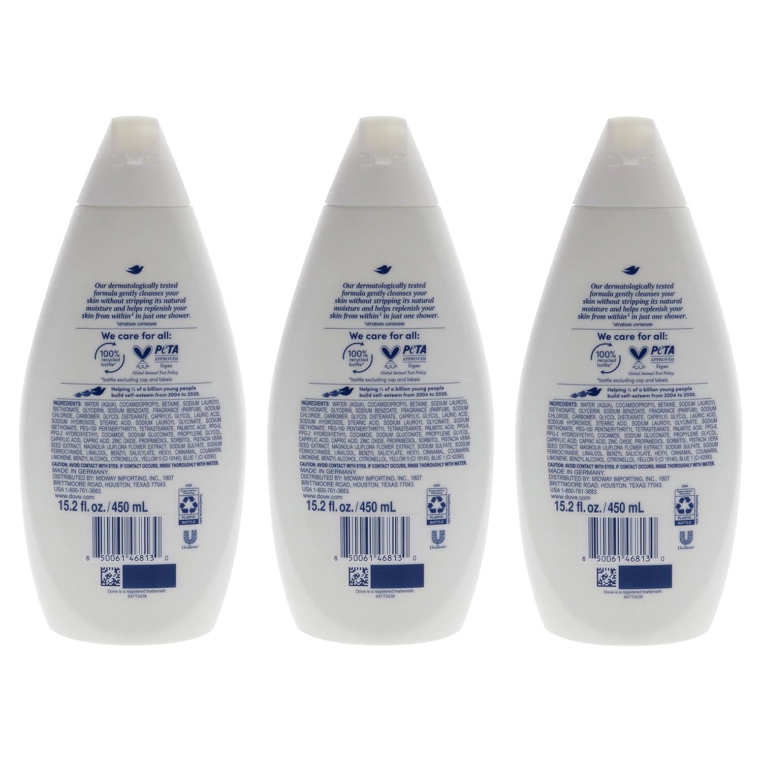 Dove Body Wash - Gentle Pamper for Unisex - 25.36 oz Body Wash (Pack of 3)