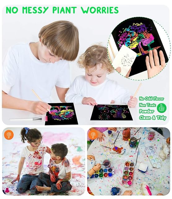 Foto 2 de 8 de Smarkids Papel de Rascar para Niños, 143 Hojas de Rascar Colores