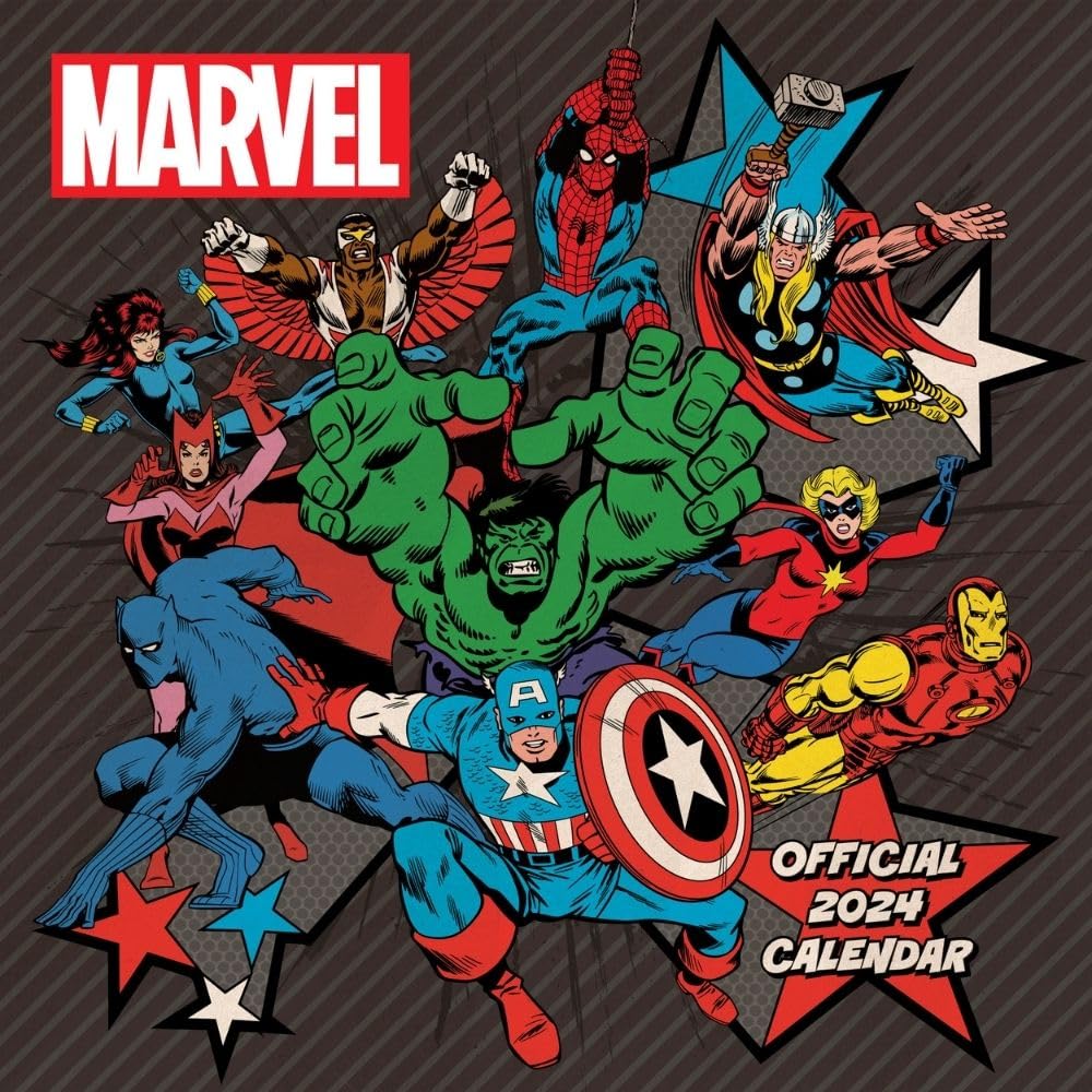 Marvel Comics 2024 Calendar, Month To View Square Wall Calendar, Official Product