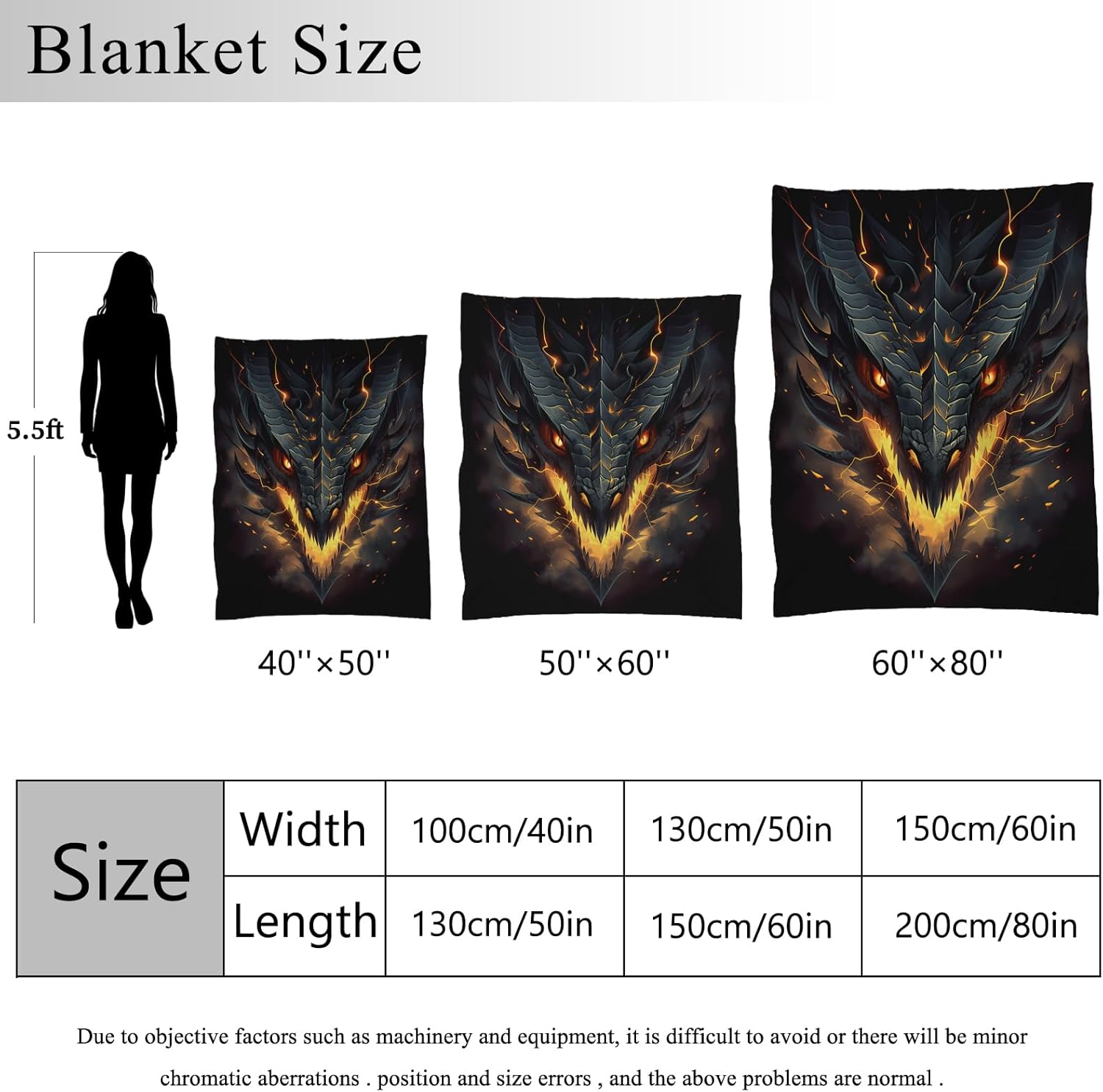 Ultra-Soft Flannel Dragon Throw Blanket for Living Room, Office; Dragon Decor for Kids, Teens, Men, Women; 50"X40" - Image 3