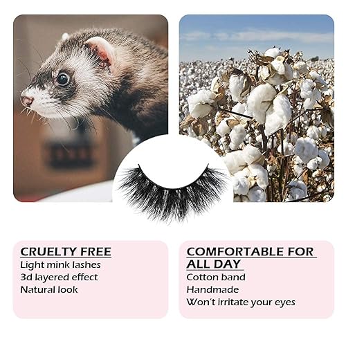 Miniatura 5 de Pestañas postizas 3D hechas a mano 100 % pelo de visón siberiano, paquete de 1 par