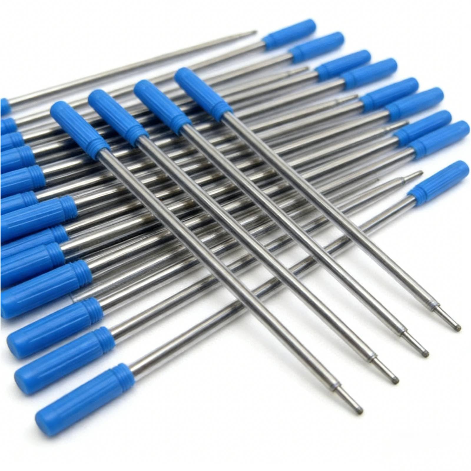 Ballpoint Pen Refills for Cross Pen Refills, 50 Pcs 11.6cm Steel PenRefills 1.0mm Medium Nib - Fast-Drying Ink Cartridge for Smooth Writing (Blue)