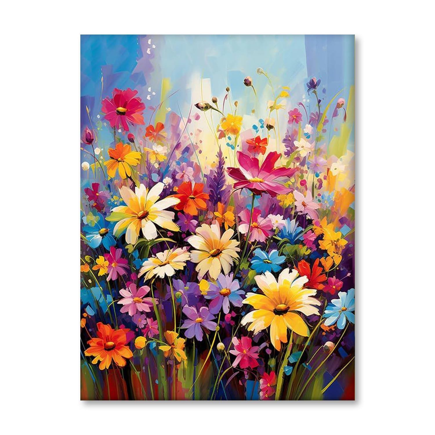 WEMEON Flower Paint by Numbers for Adults Beginners-Flower Adults Paint by Numbers Kits Canvas for Gift Home Wall Decor(16x20 Inch) — image 1