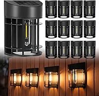 Vista 11 de Luces Solares de Valla, 8 Piezas de Luz de Cubierta Alimentadas por Energía Solar, Luces Solares Impermeables para Exteriores Decorativas
