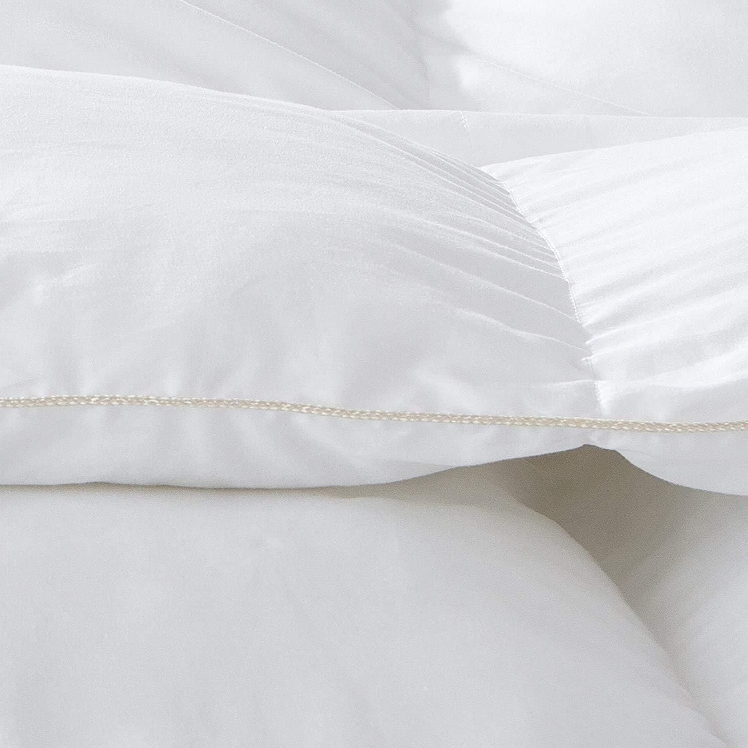Premium All-Season Oversize Queen Size Luxury Siberian Goose Down Fiber Comforter Duvet Insert 100% Egyptian Cotton Down Feather Comforter (White Solid)