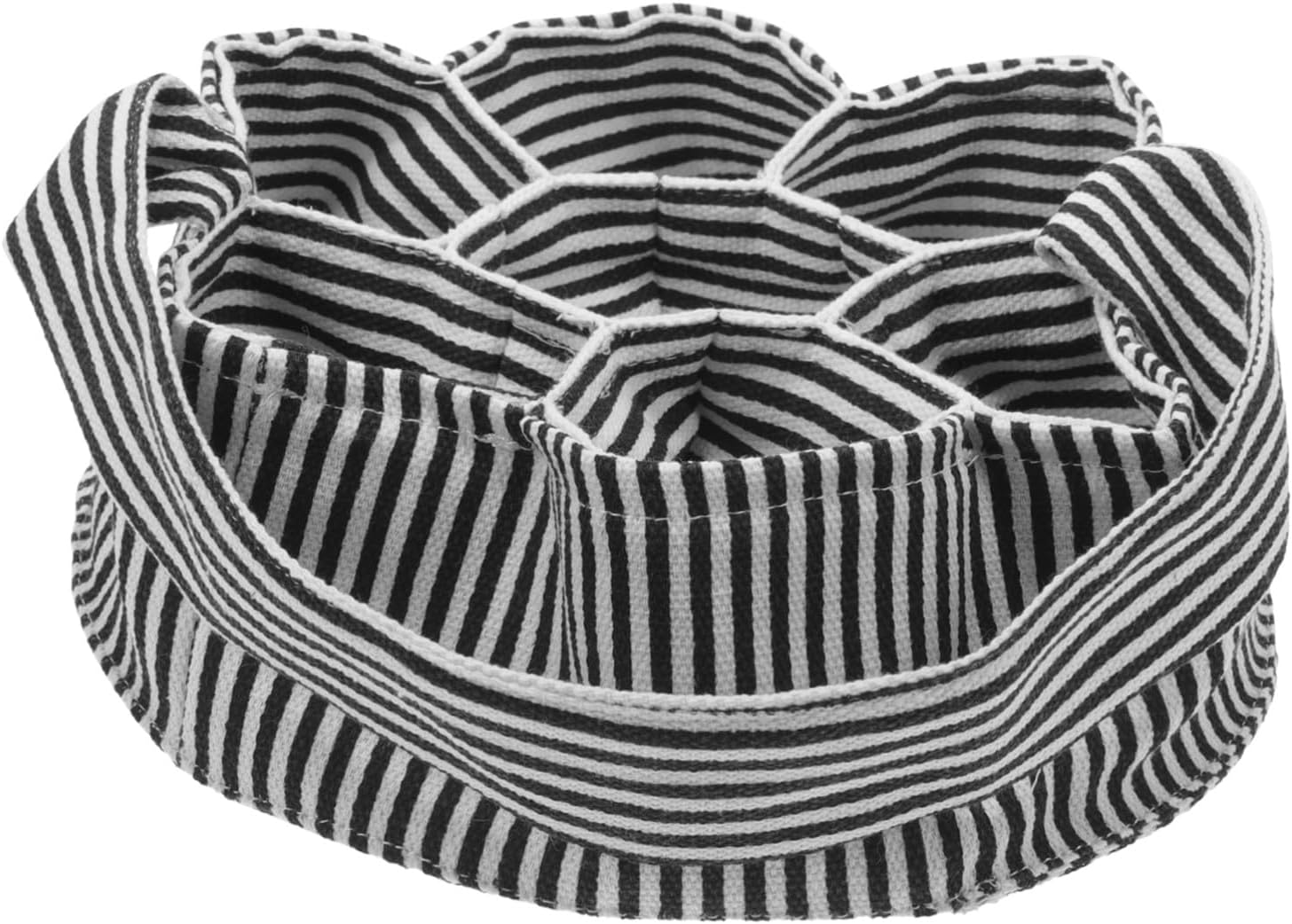 Canvas Egg Collecting Bag Basket for Fresh Chicken Eggs for Kitchen and Home Use Black and White Striped Design