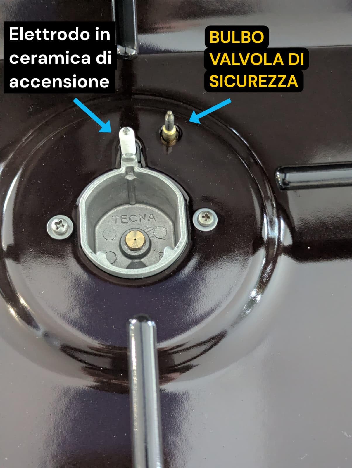 LAREL Cucina a Gas Fornello 4 Fuochi Mobile Portabombola Marrone Valvole di Sicurezza Accensione Elettronica GPL/METANO MOB.S413MW