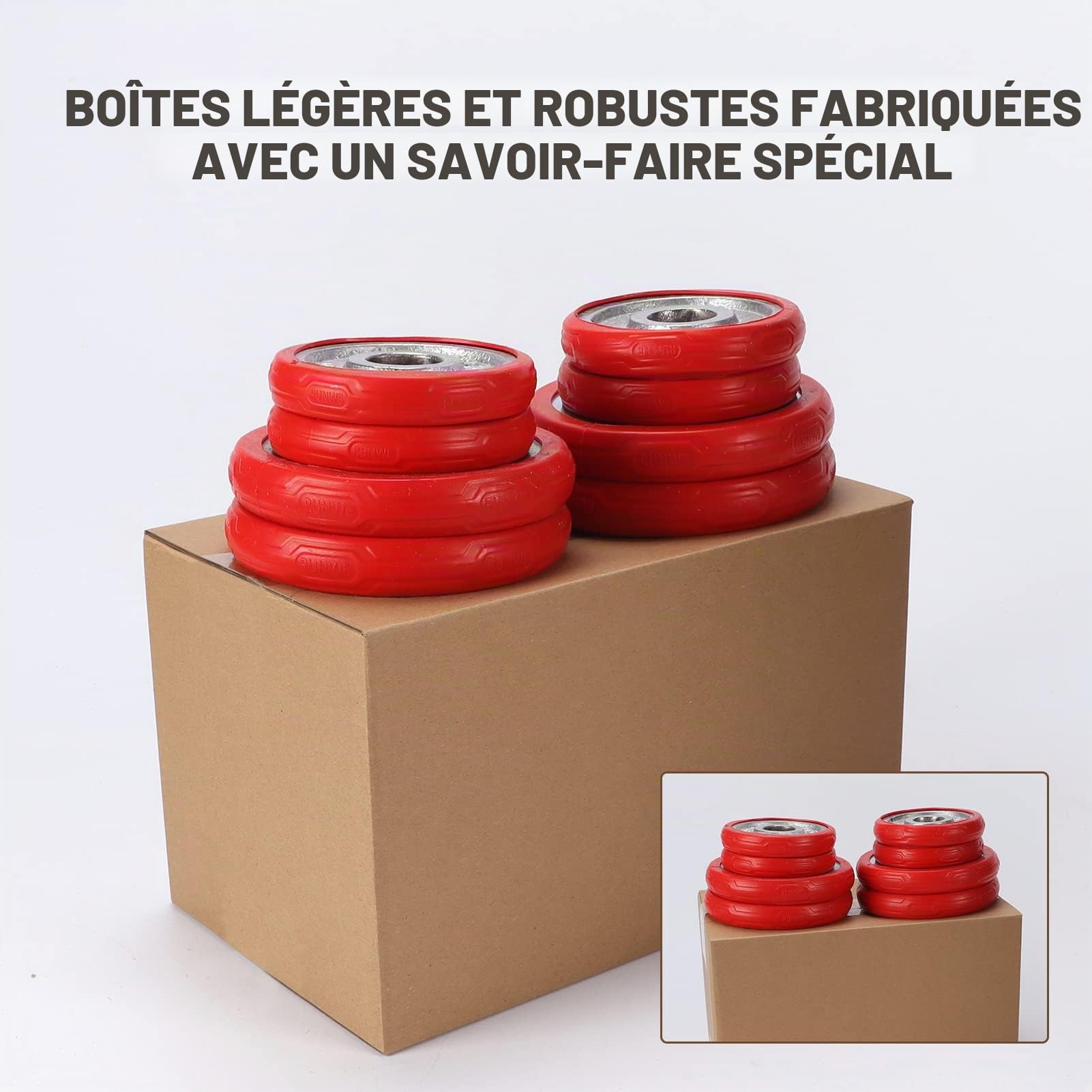 HORLIMER Boîte Carton d'expédition avec couvercle 25,4x15,3x15,3 cm Lot de 40 Pliable Marron