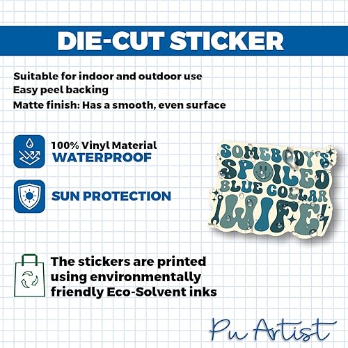 Miniatura 2 de Somebody s Spoiled Blue Collar Wife Sticker Blue Collar Wife Spoiled Wife Collar Wife Funny Wife Vinyl Die Cut Sticker for Car Laptop Phone Water