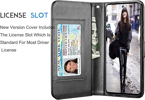 Miniatura 5 de Tekcoo - Funda para Galaxy A52, funda tipo cartera para Galaxy A52S 5G, de piel sintética, de lujo, para tarjetas de crédito, soporte para tarjetas