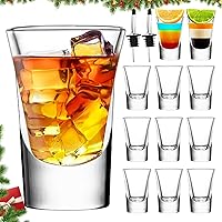 Vista 8 de SuproBarware Juego de 12 vasos de chupito a granel de 1.2 onzas con base pesada, ideal para tequila, vodka, licor
