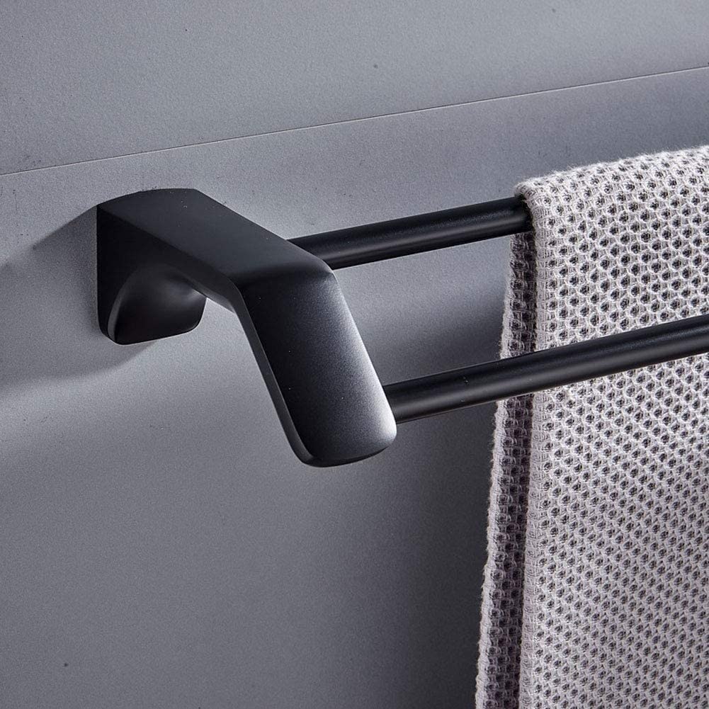 Porta Asciugamani Porta Asciugamani In Acciaio Inox Nero Semplice Doppio Palo Bagno Rack Cucina Accessori Per Il Bagno(50cm)