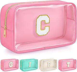 Bolsa de maquillaje transparente con inicial,...