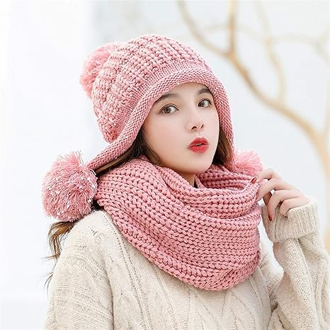 Amazon Co Jp Rouber さん冬暖かいスペルカラー帽子スカーフピース甘いと美しいサン真央帽子ニットプルオーバーイヤーキャップ Color Pink Size One Size 服 ファッション小物 Amazon Co Jp Rouber さん冬暖かいスペルカラー帽子スカーフピース甘いと美しいサン真央帽子ニットプルオーバーイヤーキャップ Color Pink Size One Size 服 ファッション小物