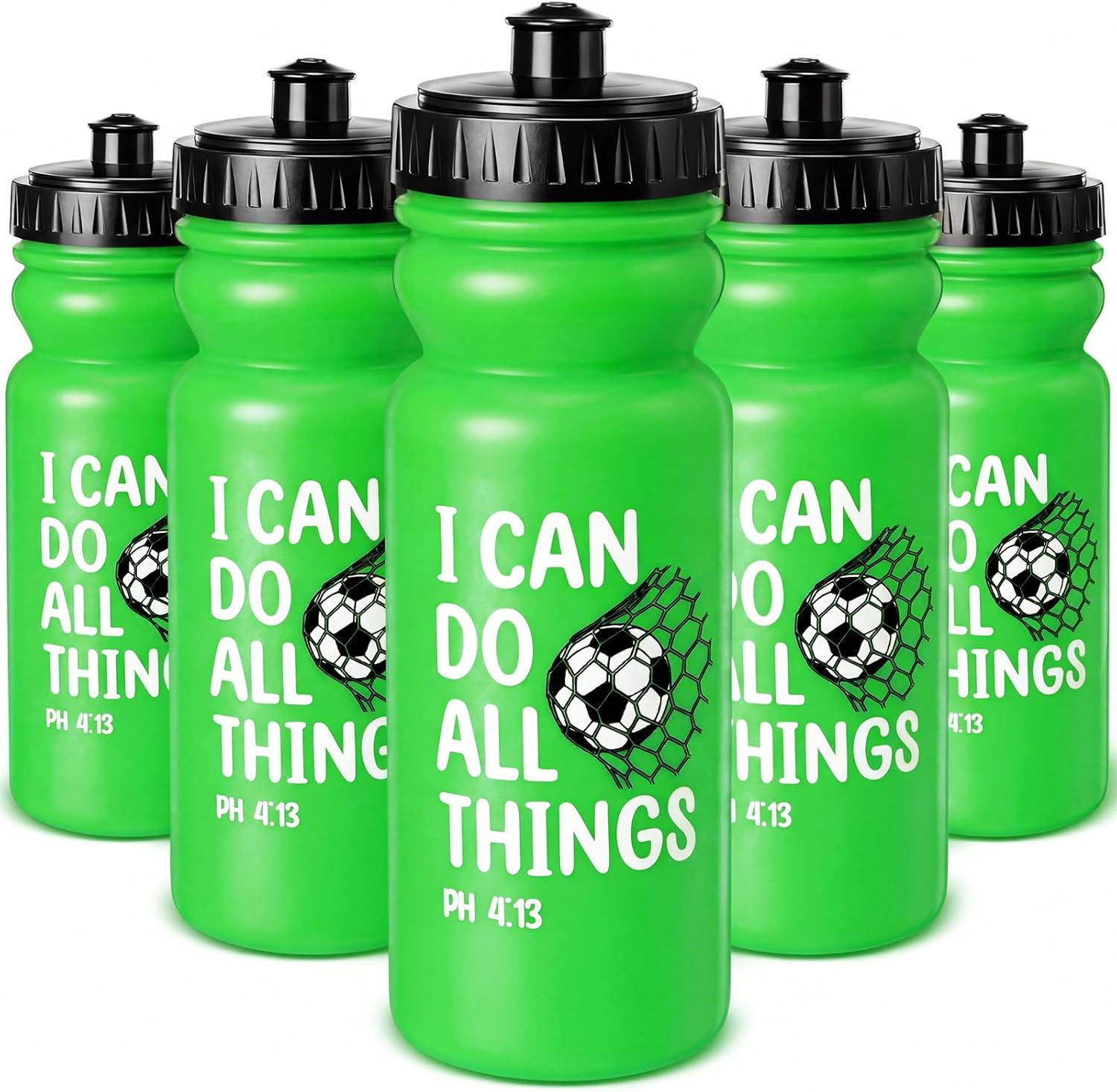 1 Pcs Soccer Water Bottle 20 oz Sports Soccer Water Bottle Plastic Leak Proof with Pull Top Lid for Sports Team Gifts Travel Gym Party Supplies