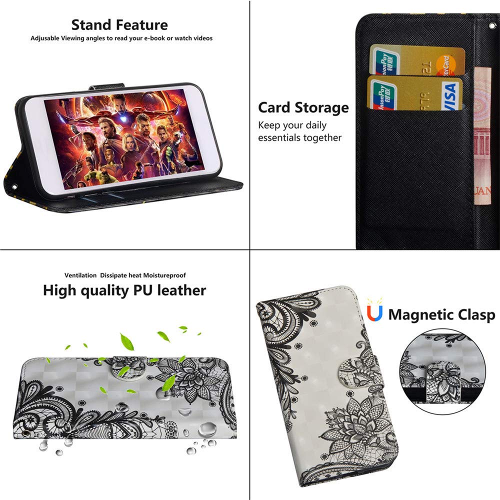 MRSTER Compatibile con Huawei P30 Lite Custodia, Creativo 3D Design [Funzione Stand] [Magnetica] [Slot Carte] Flip Pelle PU Cover Protettiva Caso per Huawei P30 Lite (2019). YX 3D 1