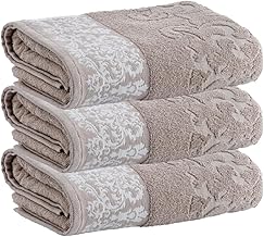 Kit Toalhas De Rosto, 3 Peças, Medalhão, Corttex, Algodão, Jacquard, Alta Absorção, 450g/m² - Altihaus (Bege)