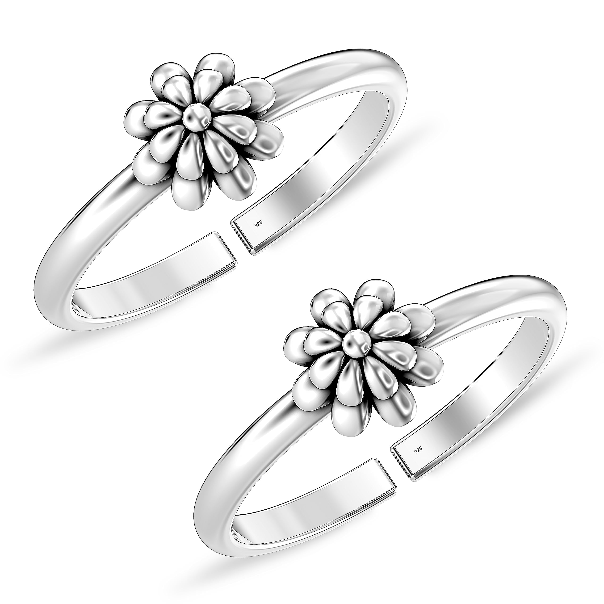 truesilver acpl Women's Antique Floral Design Toe Ring in 925 Sterling Silver BIS Hallmarked Jewelry-picture-29