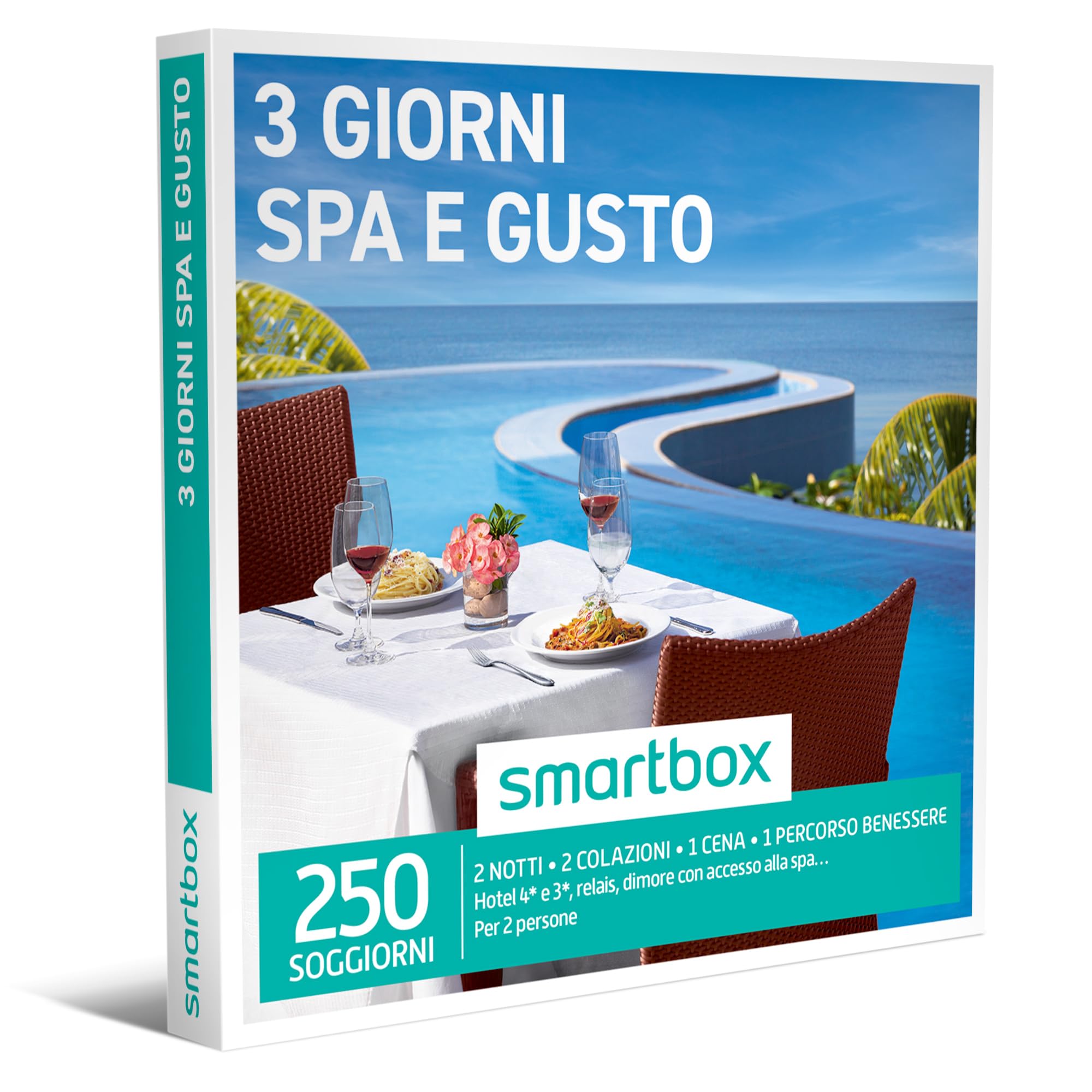 SMARTBOX - 3 giorni spa e gusto - Cofanetto regalo - 2 notti con colazione, 1 cena e 1 percorso benessere per 2 persone