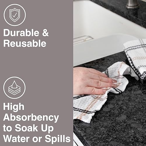 Miniatura 3 de T-fal Textiles - Juego de 4 paños de cocina con diferentes diseños de 100  algodón 12 x 13 pulgadas rojo Neutral Paquete de 4